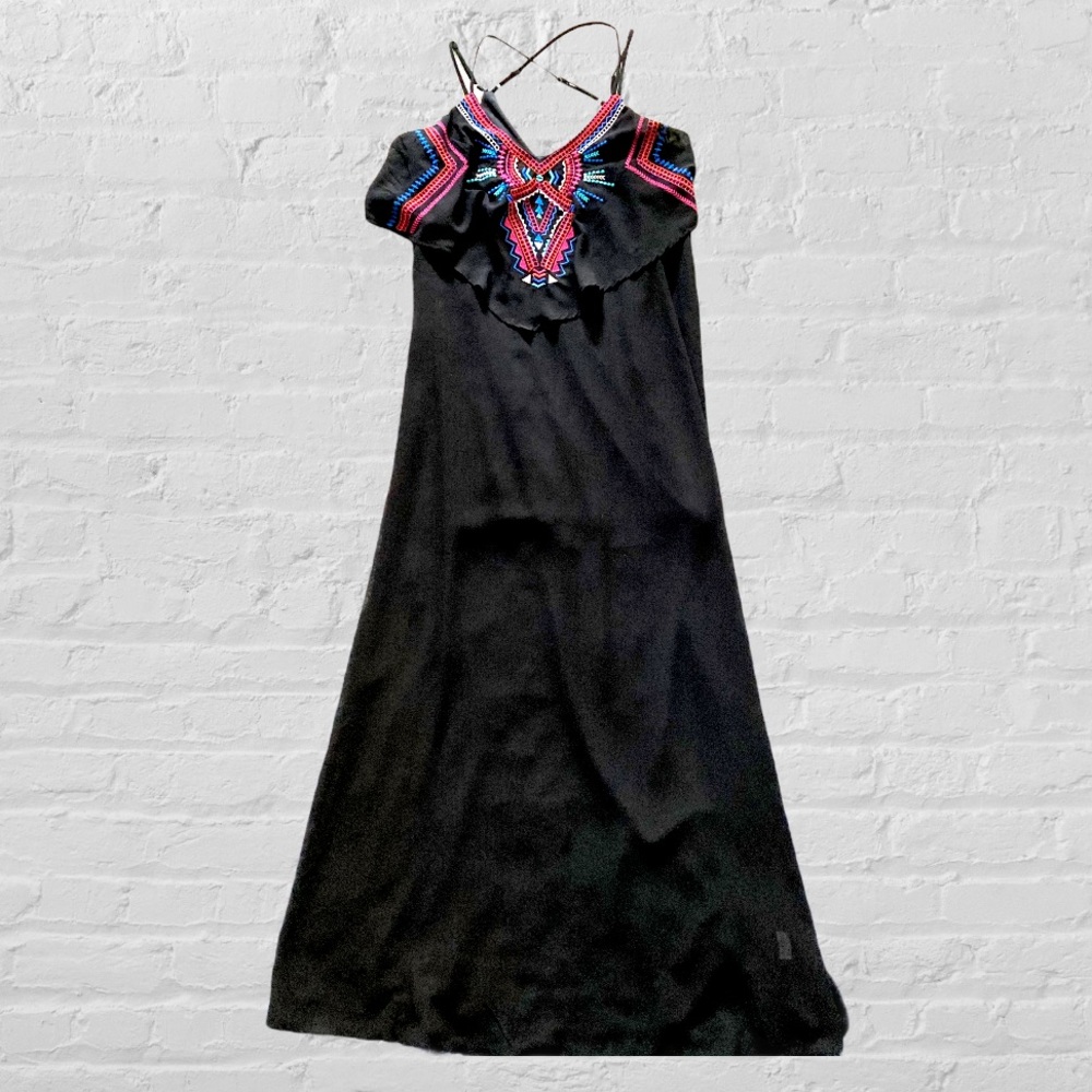 💕 Xhilaration embroidered ruffle detail maxi dress